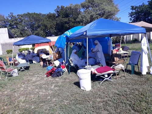 Knights provided shelters and supplies to 25 Dominican Sisters who were displaced by the earthquakes.